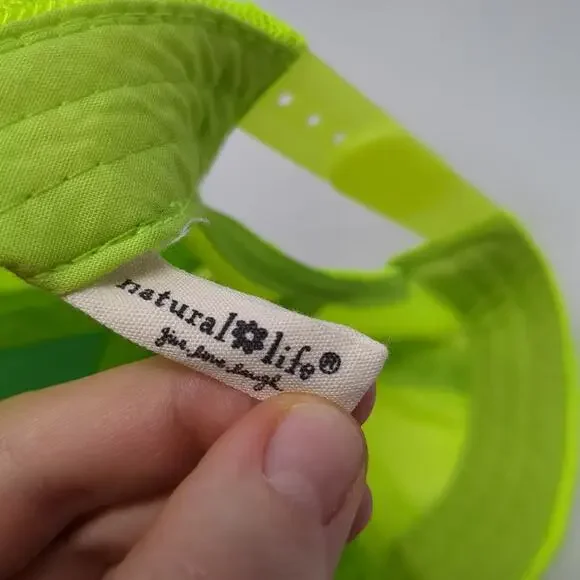 Natural Life Trucker Hat Blue Yellow One Size Live Happy Patch Floral Brim - Picture 9 of 9